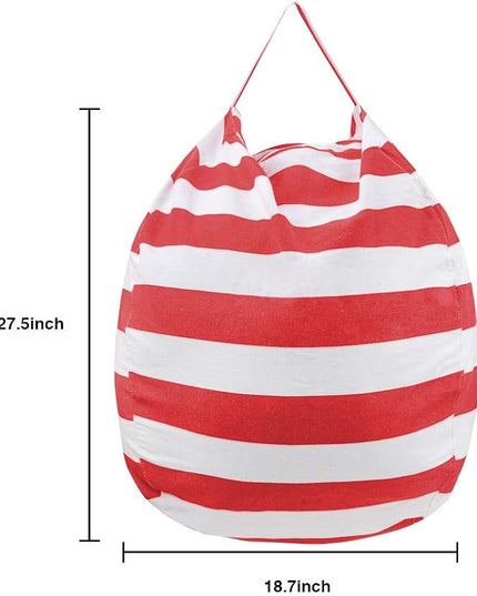 Stuffed Animal Storage Bean Bag Chair Cover for Kids room, 27Inch Stuff and sit storage bean bag for organizing boys and girls Plush Toy, christmas gifts—Red - LeafyLoom