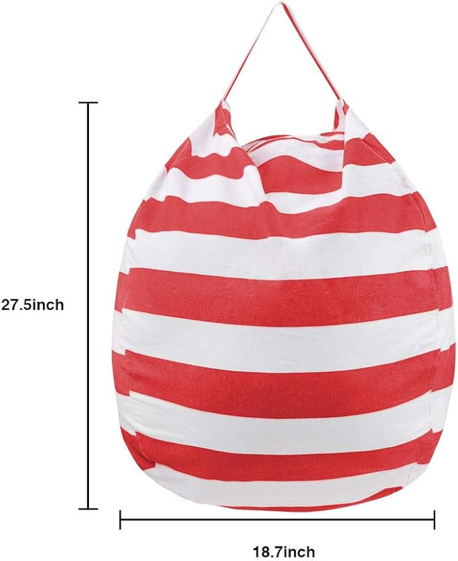 Stuffed Animal Storage Bean Bag Chair Cover for Kids room, 27Inch Stuff and sit storage bean bag for organizing boys and girls Plush Toy, christmas gifts—Red - LeafyLoom