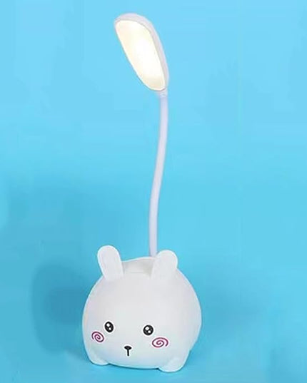 Cute LED Desk Lamp, LED Eye Protection Desk Lamp, Mini Rabbit Lamp, Portable LED Table Light, Foldable Kids Night Light for Bedroom, Living Room, Studing Room (White) - LeafyLoom