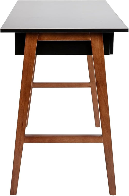 Flash Furniture Darla Computer Desk - Black Home Office Desk with Storage Drawer - 42" Long Writing Desk for Bedroom - LeafyLoom