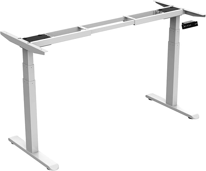 AIMEZO 71" W Standing Desk Frame, Dual Motor Electric Height Adjustable Sit Stand Desk Frame with 4 Memory Preset Button, USB Charging Port for Home Office (3 Tier Legs, White) - LeafyLoom