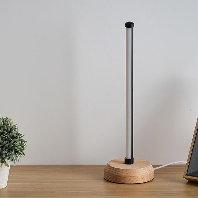 Modern Led Wood Table Lamp, 3-Color Temperature Bedside Lamp,Bedroom Bedside Night Light, Dimmable Led Lighting, Creative Home Decor, Unique House warmging Gift - LeafyLoom