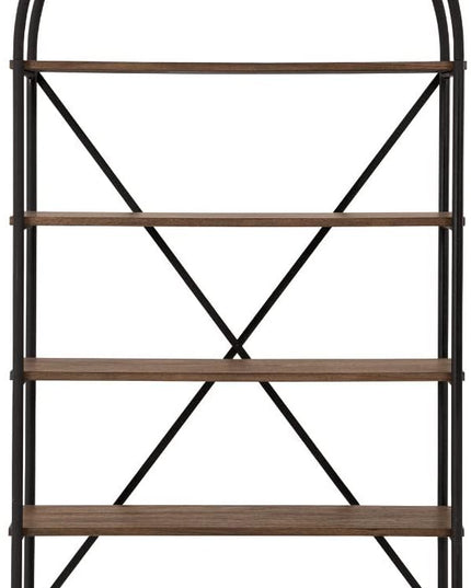 Signature Design by Ashley Galtbury Mixed Media Modern 5 Shelf Bookcase, Brown & Black - LeafyLoom