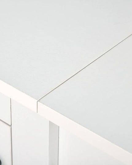HOMCOM Farmhouse Computer Desk with Hutch and Cabinet, Home office Desk with Storage, for Study, White - LeafyLoom