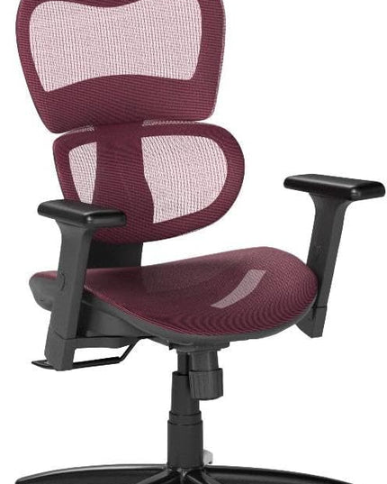 Nouhaus Ergo3D Ergonomic Office Chair Lumbar Support Mesh Office Chair with 4D Adjustable Armrest, Adjustable Headrest and Wheels, Mesh High Back Home Office Desk Chairs(Burgundy) - LeafyLoom