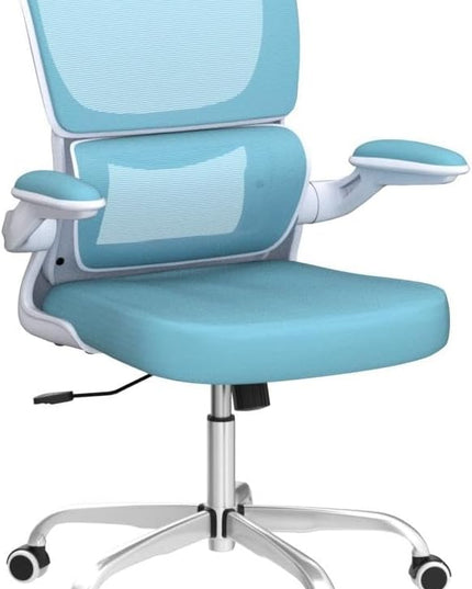 Office Chair, Ergonomic Desk Chair with Lumbar Support and Adjustable Armrests, Comfy Desk Chair Breathable Mesh Mid Back Computer Chair, Reclining Office Chair for Home Office - Blue - LeafyLoom