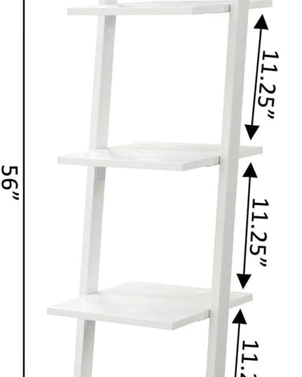 Convenience Concepts Designs2Go 4 Tier Ladder Bookshelf, White - LeafyLoom