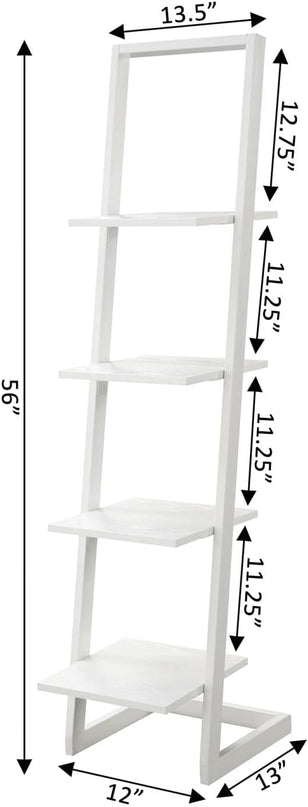 Convenience Concepts Designs2Go 4 Tier Ladder Bookshelf, White - LeafyLoom