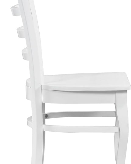 Lexicon Wood Dining Chairs, Solid Rubber Wood Armless Kitchen & Dining Room Chairs, Easy to Assemble Wooden Dining Chairs, Modern Dining Chair, White Dining Chairs Set of 2 - LeafyLoom