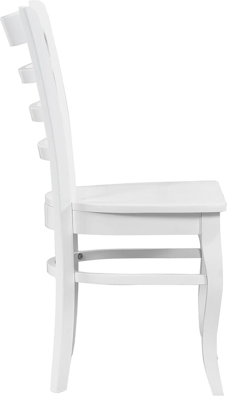 Lexicon Wood Dining Chairs, Solid Rubber Wood Armless Kitchen & Dining Room Chairs, Easy to Assemble Wooden Dining Chairs, Modern Dining Chair, White Dining Chairs Set of 2 - LeafyLoom