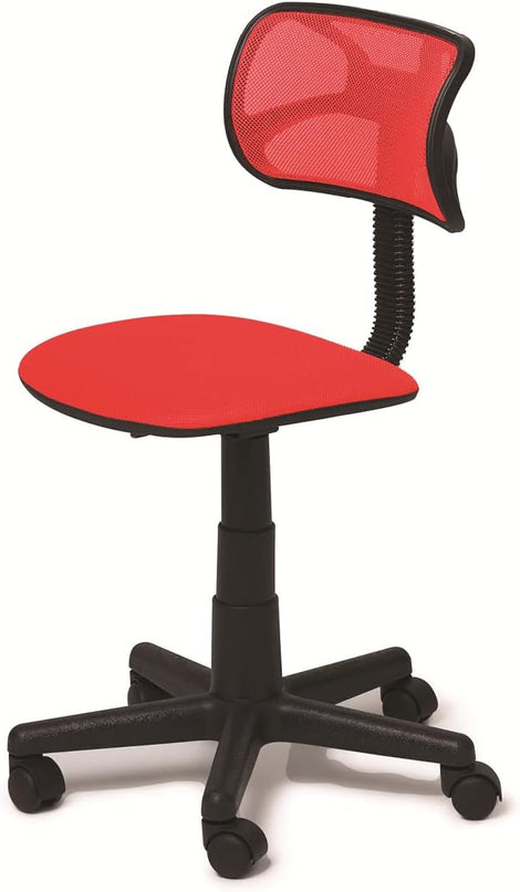 Swivel Mesh Desk Chair, Red 21D x 21W x 33H in - LeafyLoom