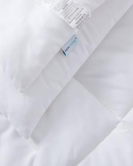 NexHome White King Size Comforter Sets Bed in a Bag 7-Pieces Soft All Season Bedding Sets with Comforter, Pillow Shams, Flat Sheet, Fitted Sheet and Pillowcases - LeafyLoom
