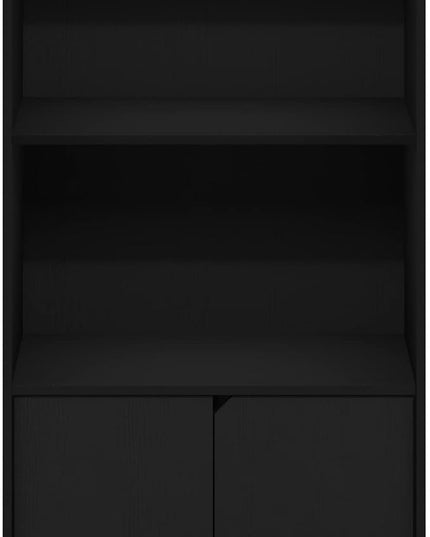Furinno Jaya Kitchen Storage Shelf with Cabinet, Americano - LeafyLoom