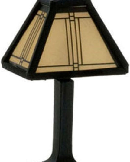 Dollhouse Miniature Craftsman Tiffany Lamp in Dark Bronze - LeafyLoom
