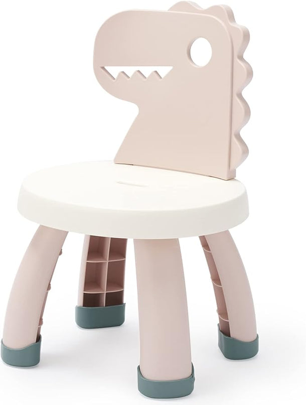 Toddler Chair,Plastic Kids Dino Chair,Sturdy Durable and Lightweight Toddler's Activity Chairs,Anti-Slip Ergonomic Design kids step stool,Indoor or Outdoor Use for Boys Girls Aged 2+ (Pink) - LeafyLoom