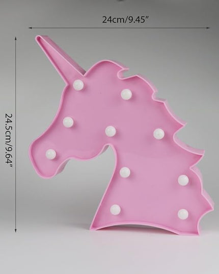 Unicorn LED Night Lamp Decorative Marquee Signs Battery Operated Light for Party Supplies -Wall Decoration for Living Room,Bedroom(Pink Unicorn Head) - LeafyLoom