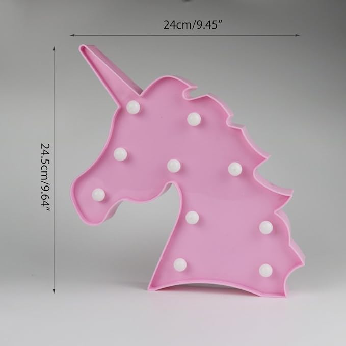 Unicorn LED Night Lamp Decorative Marquee Signs Battery Operated Light for Party Supplies -Wall Decoration for Living Room,Bedroom(Pink Unicorn Head) - LeafyLoom