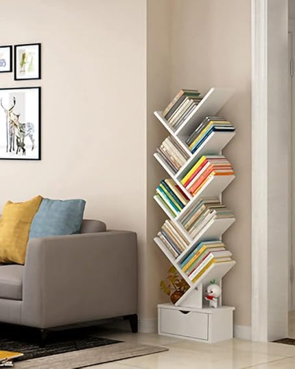 Flydem Tree Bookshelf,Bookshelves,Books Holder, Tree Bookcase,book organizer,Book Rack,Organizer for Books,kids bookshelf,small bookshelf for small spaces,white bookcase/bookshelf(White) - LeafyLoom