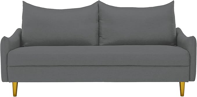 Modern Polyester Upholstered Sofa Loveseat Couch for Home Apartment Office Small Space Living Room, 66.9", Light Gray-605 - LeafyLoom