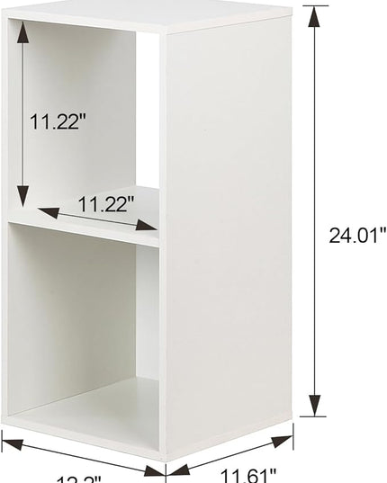 PACHIRA E-Commerce Wooden Storage Cubes Bookcase, Unit Shelf, Closet Cabinet, Organizer Rack in Living Room, Bedroom, Study, 2 Cube, White - LeafyLoom