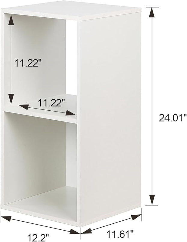 PACHIRA E-Commerce Wooden Storage Cubes Bookcase, Unit Shelf, Closet Cabinet, Organizer Rack in Living Room, Bedroom, Study, 2 Cube, White - LeafyLoom