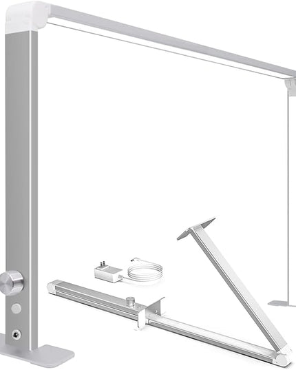 Half Moon Nail Desk Lamp for Professionals Foldable 4000-6500k 36w Adjustable Brightness, Color Temperature Led Light for Nails Desk Lamp (Silver) - LeafyLoom