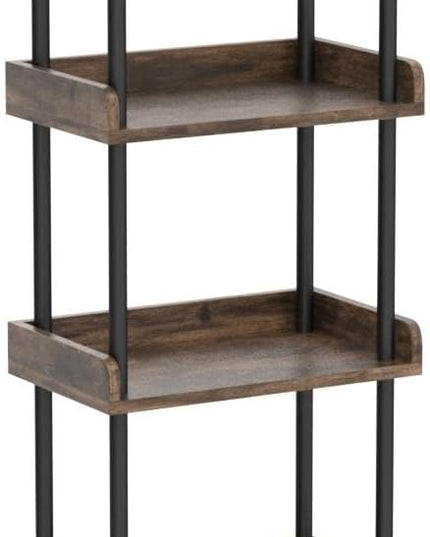 Bookcase 4 Tier Bookshelf, Vintage Small Bookshelf for Small Spaces, Wooden Book Shelf Small Bookcase for Living Room Bedroom - LeafyLoom