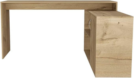 NicBex Kimberly-DW-00004-LWJ Home Office Desks, 59.6"x45.9"x30.1", Beige - LeafyLoom