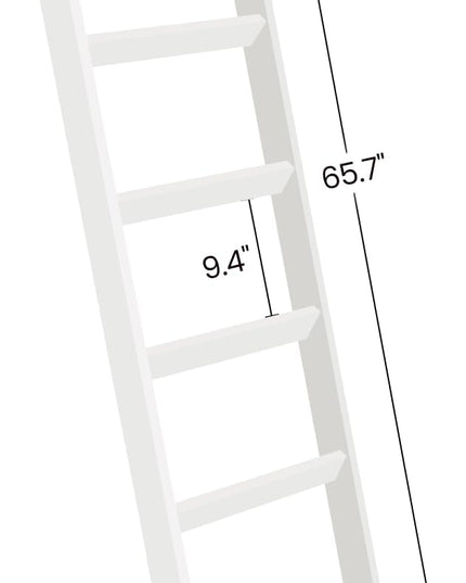 TEAKMAMA Blanket Ladder for Living Room and Bedroom, 5.4 Ft Wall Leaning Blanket Rack, Rustic Decorative Farmhouse Blanket Storage, Quilt Rack, Ladder Holder, Easy to Assemble (White) - LeafyLoom
