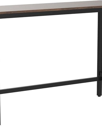 Kitchen Table, Heavy Duty Metal Frame, Industrial Style, for Living, Dining Room, Rustic Brown. - LeafyLoom