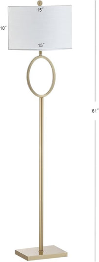 JONATHAN Y JYL1089A April 61" Metal LED Floor Lamp, Modern, Contemporary, Glam, Traditional, Office, Living Room, Family Room, Dining Room, Bedroom, Hallway, Foyer, Brass - LeafyLoom