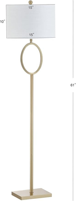 JONATHAN Y JYL1089A April 61" Metal LED Floor Lamp, Modern, Contemporary, Glam, Traditional, Office, Living Room, Family Room, Dining Room, Bedroom, Hallway, Foyer, Brass - LeafyLoom