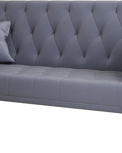 NicBex Sectional Couch Sofa with Double Folding Velvet Sofa Bed Cloud Couch for Living Room Furniture Sets with Aadjustable Back, Modular Sofa for Living Room, Bedroom, Apartment,71" L, Gray - LeafyLoom