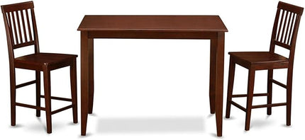 East West Furniture BUVN3-MAH-W Buckland 3 Piece Kitchen Counter Height Set Contains a Rectangle Pub Table and 2 Dining Room Chairs, 30x48 Inch, Mahogany - LeafyLoom