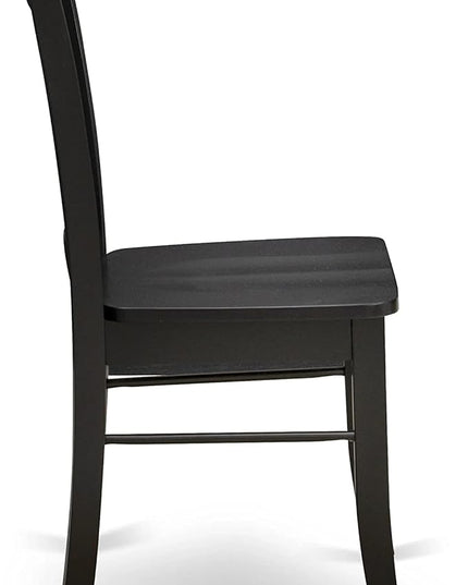 East West Furniture Antique 5 Piece Kitchen Set for 4 Includes a Round Room Table with Pedestal and 4 Dining Chairs, 36x36 Inch, Black & Cherry - LeafyLoom