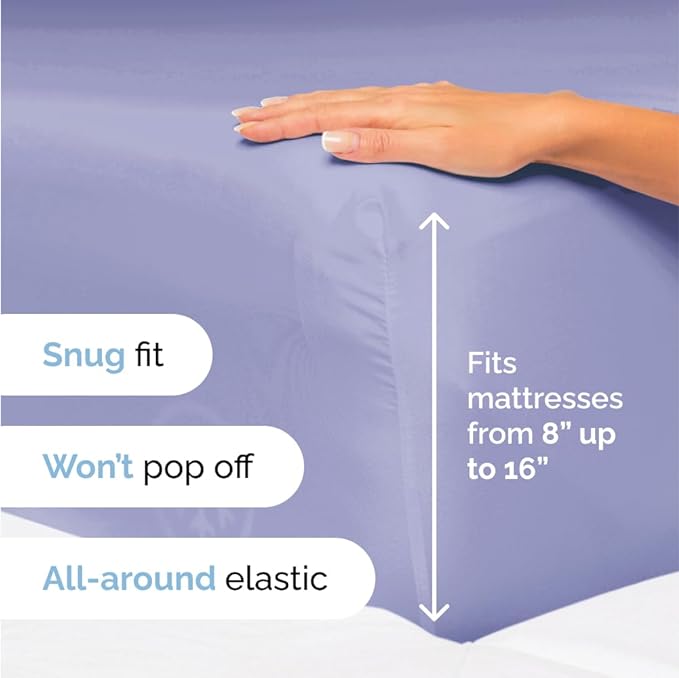 Split King Size 5 Piece Sheet Set - Comfy Breathable & Cooling Sheets - Hotel Luxury Bed Sheets for Women & Men - Deep Pockets, Easy-Fit, Soft & Wrinkle Free Sheets - Lavender Oeko-Tex Bed Sheet Set - LeafyLoom