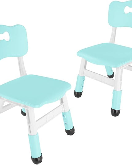 FUNLIO Adjustable Kids Chair (2pcs), 3 Level Height Adjustable Toddler Chair for Ages 3-8, Sturdy Child Chair with Maximum Bearing 220lbs, for Classrooms/Daycares/Homes, CPC & CE Approved - Green - LeafyLoom