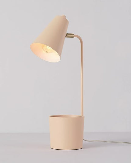 Globe Electric 30295 Taylor 18" Organizer Desk Lamp, Matte Pink, Brass Pivot Joint, On/Off Rotary Switch at Shade - LeafyLoom