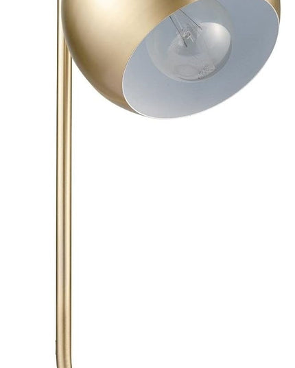 Globe Electric 52885 15" Desk Lamp, Matte Brass, White Inner Shade, Modern, Home Décor, Lamp for Bedroom, Home Office Accessories, Desk Lamps for Home Office, Desk Light, Desk Lamp White Shade - LeafyLoom