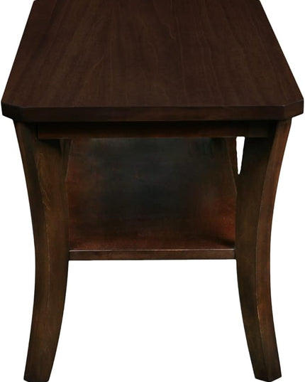 Leick Home 10303 Boa Condo/Apartment Coffee Table with Shelf, Chocolate Oak - LeafyLoom