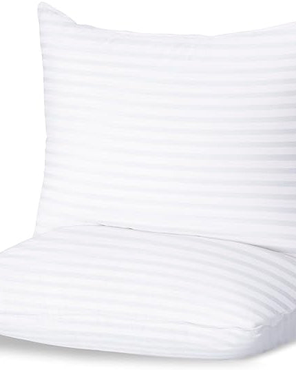 Threadmill Soft Bed Pillows Standard Size Set of 2 | Down Alternative Cooling Bed Pillow for Sleeping | Soft Pillows | 20 x 26 Hotel Pillow, Standard Pillows 2 Pack for Back, Stomach or Side Sleepers - LeafyLoom