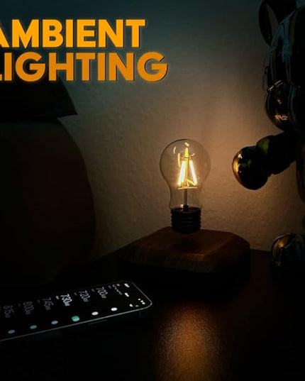 LEVINA Floating Light Bulb Lamp - Magnetic Levitating Wireless Light Bulb Lamp, Night Light, Room Decor, Cool Lamps, Unique Decor Tech Toys - LeafyLoom