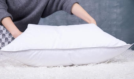 Set of 2 Goose Feather Down Cooling Pillow for Back, Stomach or Side Sleepers 2 Pack,100% Cotton Cover Standard Size(20X26IN) Gussted White - LeafyLoom