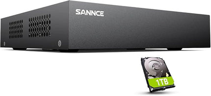 SANNCE 8-Channel 1080P Wired Home Surveillance Security Camera System DVR Recorder with 1TB Hard Disk Drive, Human Detection, Standalone DVR Video Recorder CCTV Support 5-in-1 CVBS/AHD/TVI/CVI/IP SANNCE