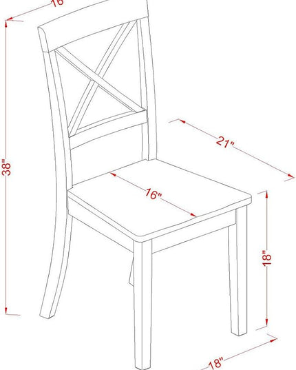 East West Furniture WEBO5-LWH-W 5 Piece Dinette Set for 4 Includes a Rectangle Room Table with Butterfly Leaf and 4 Dining Chairs, 42x60 Inch, Linen White - LeafyLoom