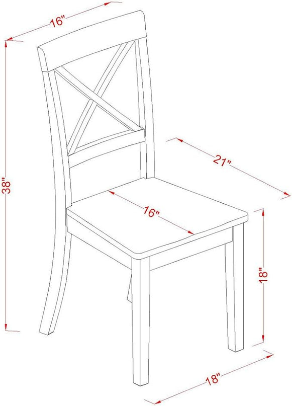 East West Furniture NDBO3-LWH-W Norden 3 Piece Dinette Set for Small Spaces Contains a Rectangle Table with Dropleaf and 2 Kitchen Dining Chairs, 30x48 Inch, Linen White - LeafyLoom