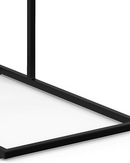 SIMPLIHOME Gallagher SOLID MANGO WOOD and Metal Wide Rectangle Industrial C Side Table Fully Assembled for The Living Room and Bedroom, 12 inch, Walnut Brown - LeafyLoom
