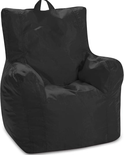 Posh Creations Bean Bag Structured Seat for Toddlers and Kids, Comfy Chair for Children, Pasadena, Black - LeafyLoom