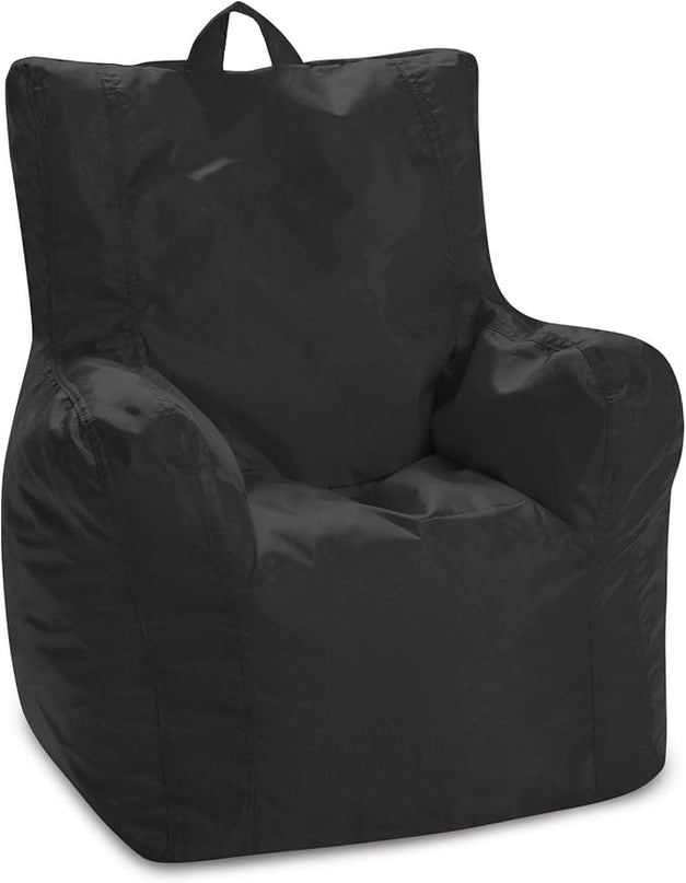 Posh Creations Bean Bag Structured Seat for Toddlers and Kids, Comfy Chair for Children, Pasadena, Black - LeafyLoom