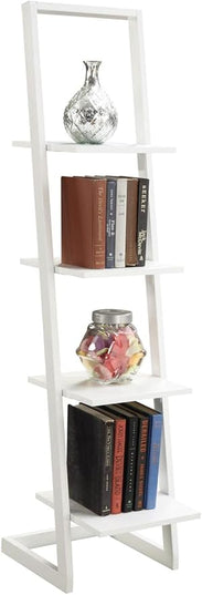 Convenience Concepts Designs2Go 4 Tier Ladder Bookshelf, White - LeafyLoom